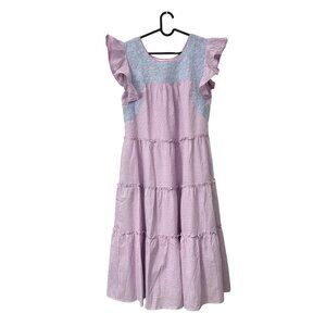 Chic Lavender Gingham Midi Dress